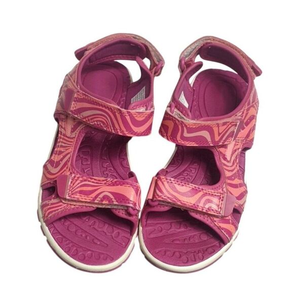 Eddie Bauer Girls Sandals Sz 2 Pink Jordan River Waves Adjustable Strappy Sporty - Picture 4 of 7